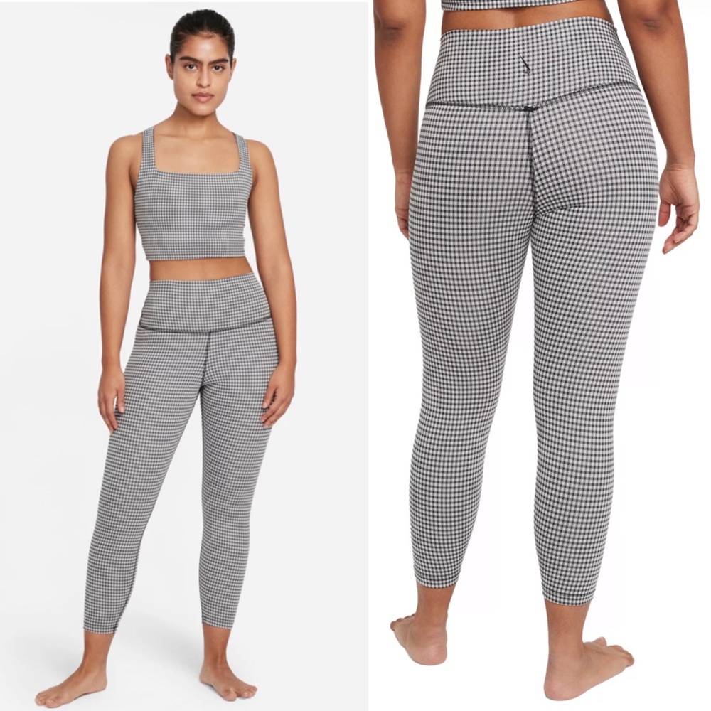 Nike Women's Dri-FIT Gingham Cropped Yoga Leggings